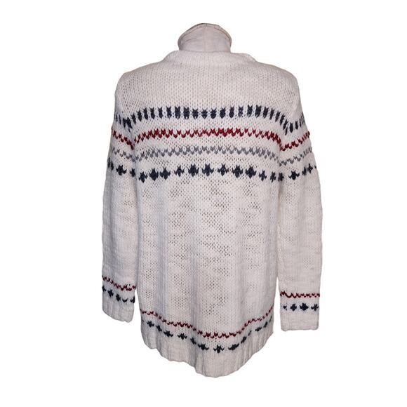 ZARA Womens Wool Alpaca Blend V Neck Cardigan Knit Sweater Size L Cream - Picture 2 of 4